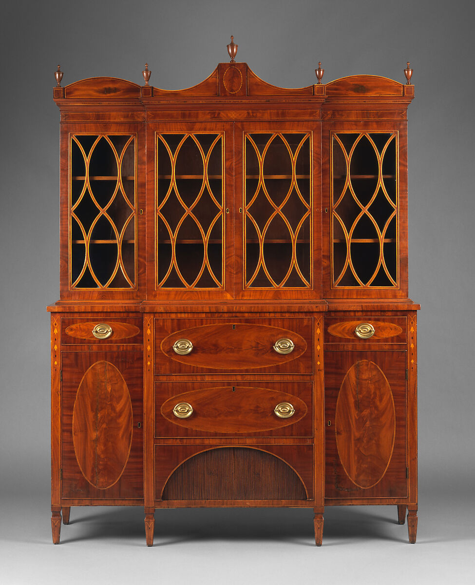 Gentleman’s secretary, Attributed to Nehemiah Adams (1769–1840), Mahogany, mahogany veneer, satinwood with white pine, American