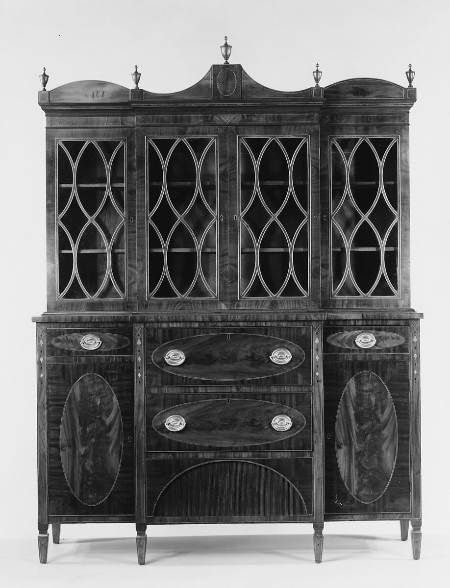 Gentleman’s secretary, Attributed to Nehemiah Adams (1769–1840), Mahogany, mahogany veneer, satinwood with white pine, American