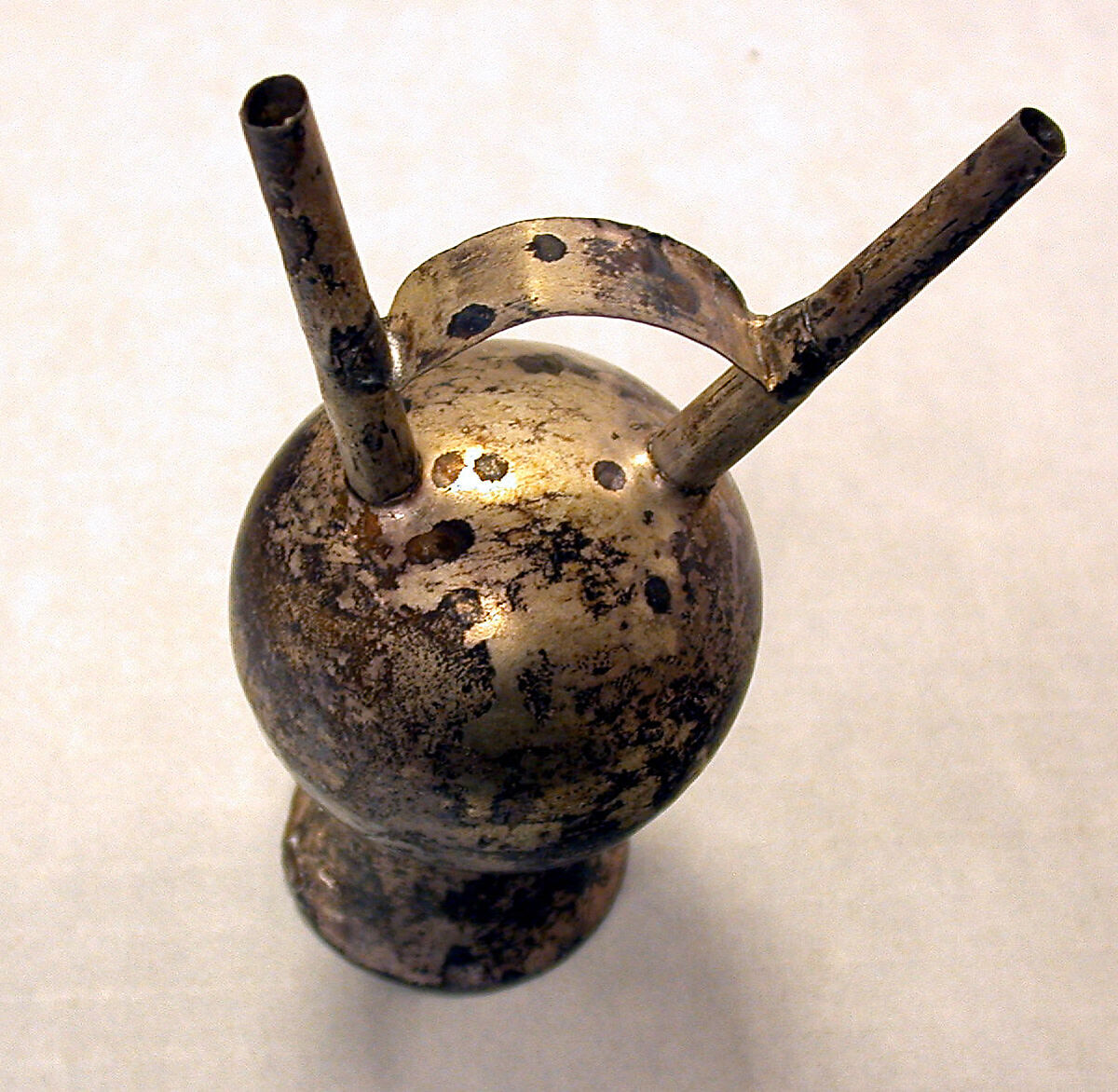 Silver Double Spouted Bottle, Silver, Chimú