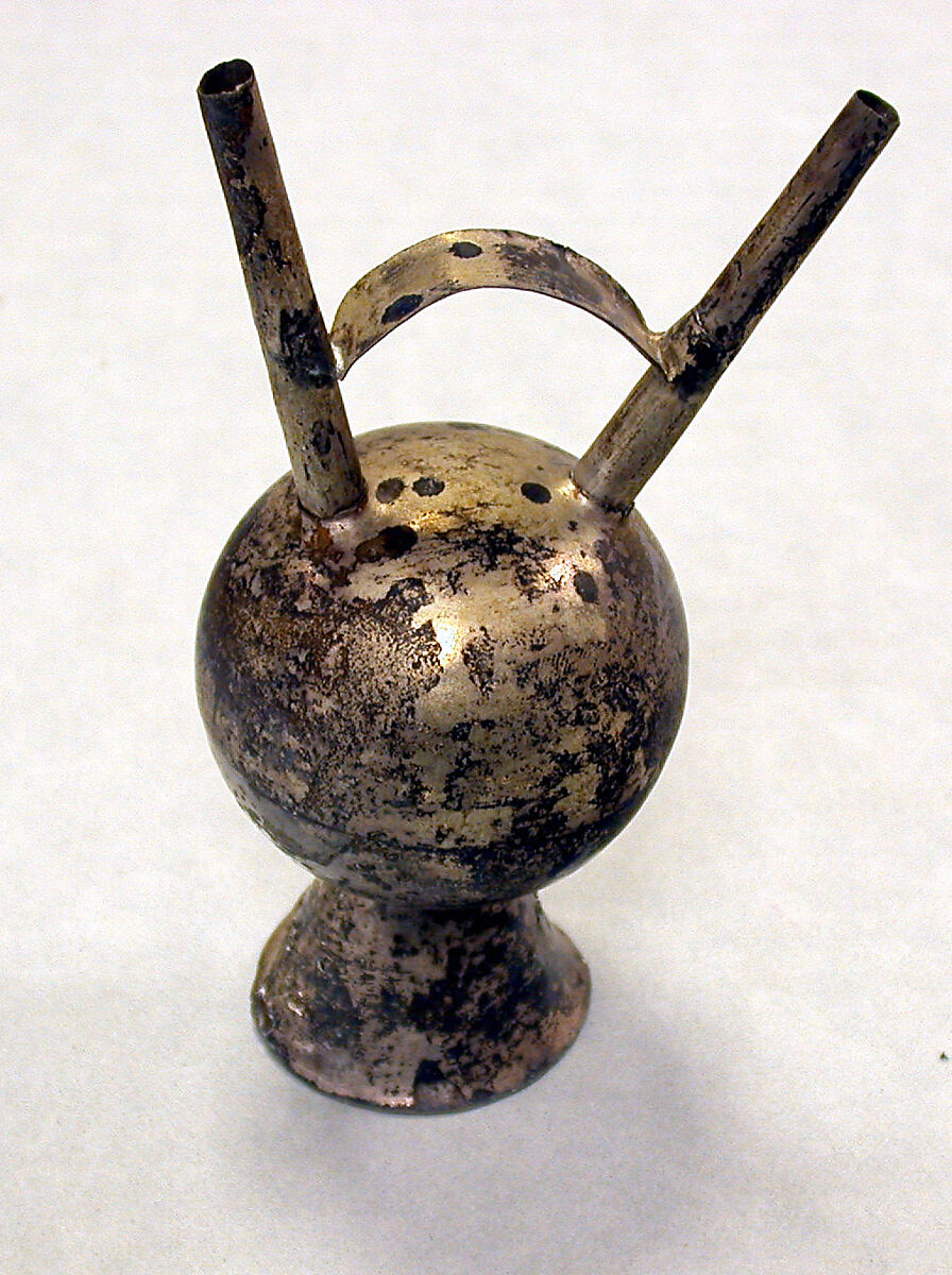 Silver Double Spouted Bottle, Silver, Chimú