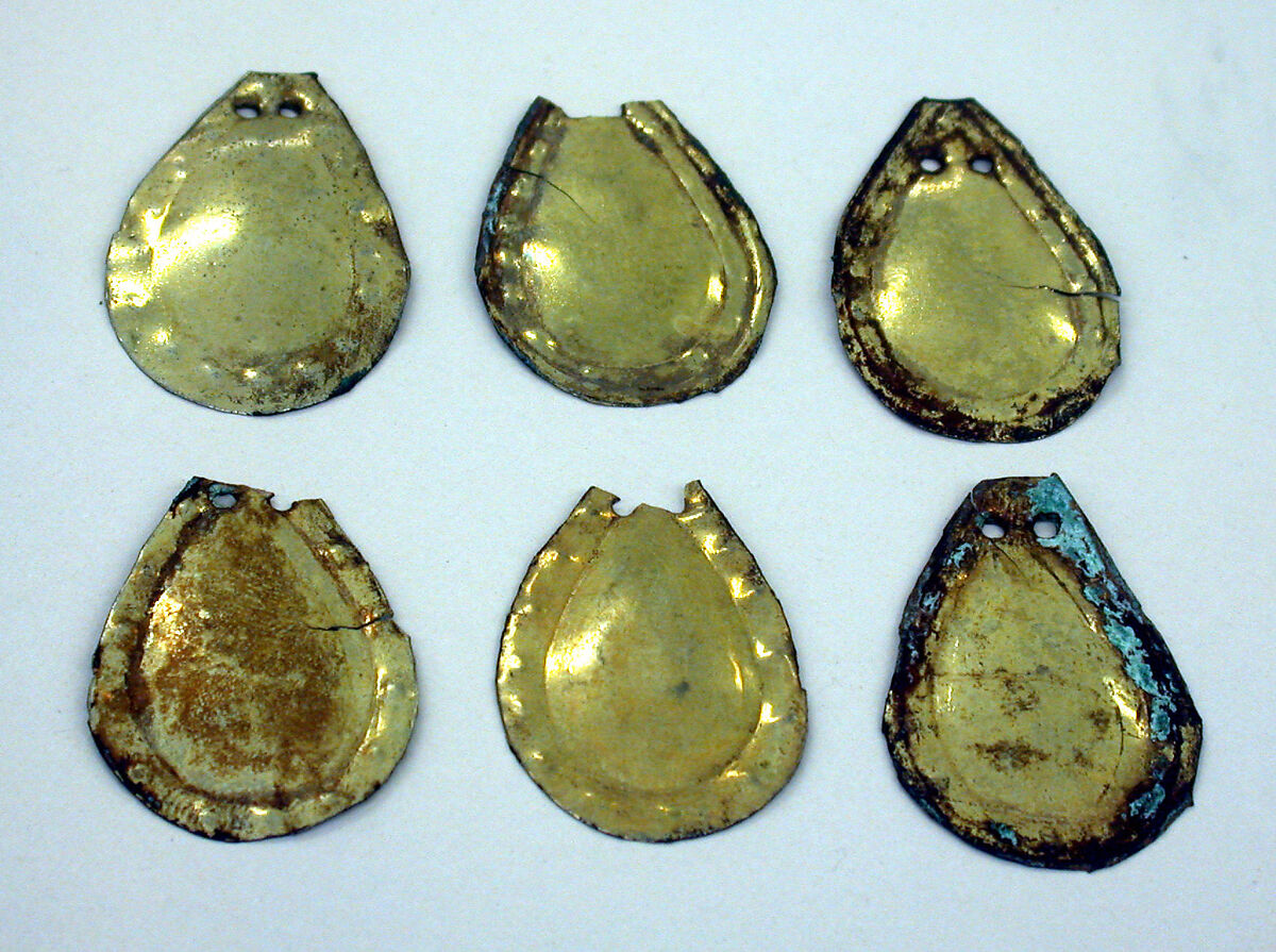 Copper Leaf Ornament, Copper (hammered), gilt, Chimú (?) 