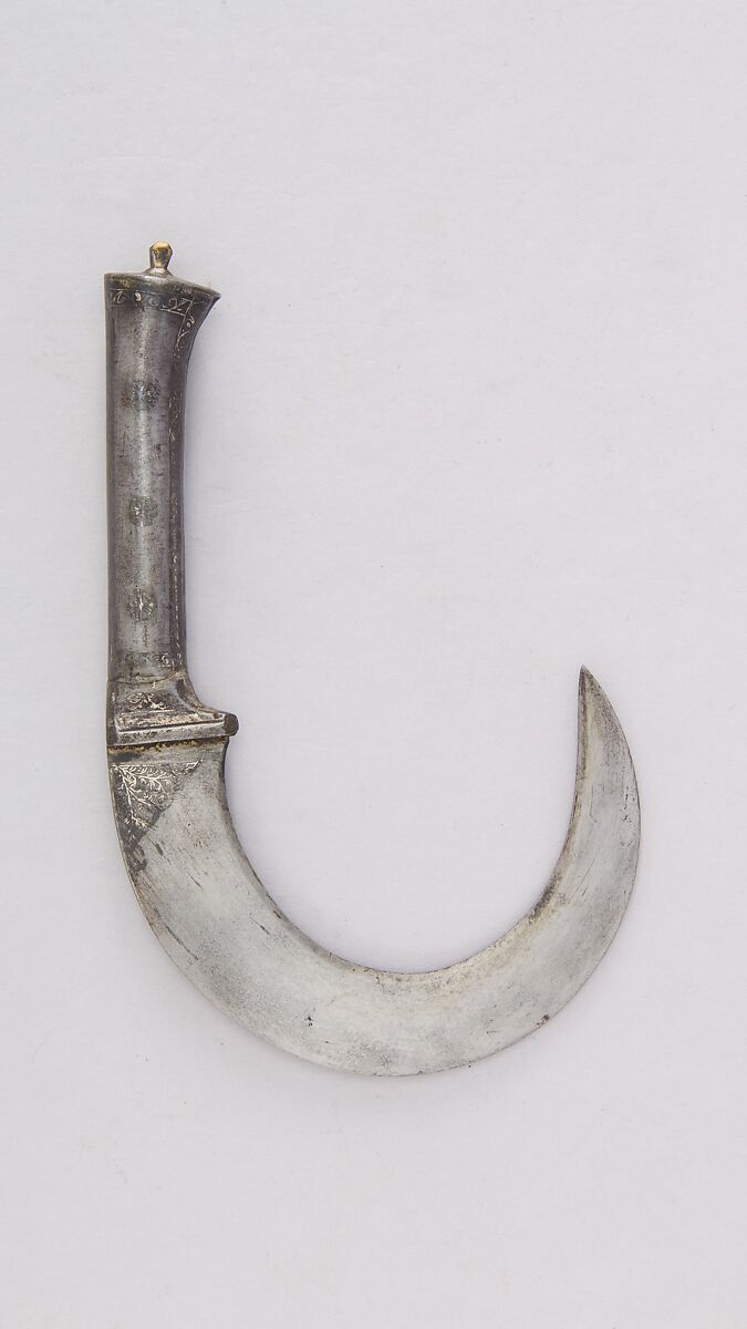 Knife (Bank), Steel, silver, Indian, Mahrata