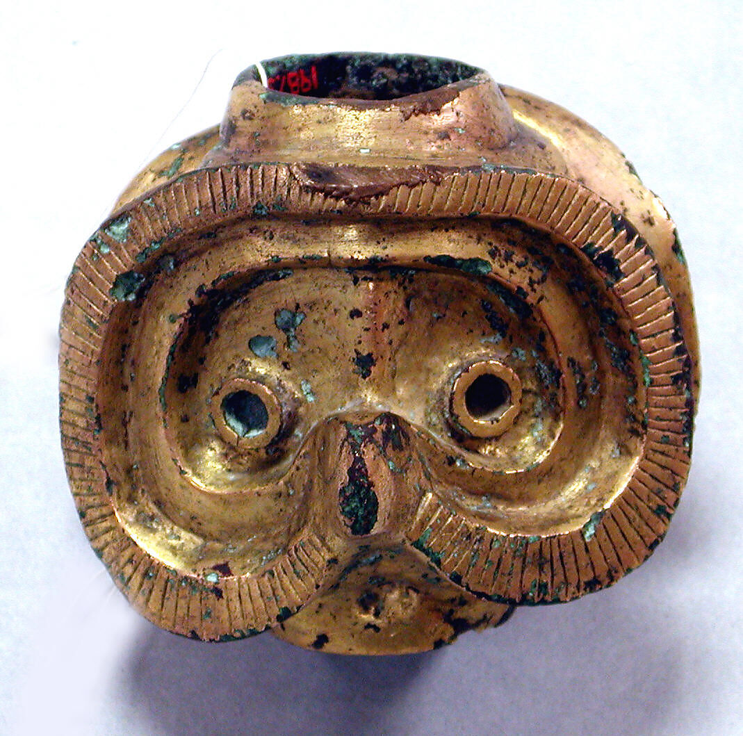 Owl Mace Head, Copper (cast), gilt, Moche 