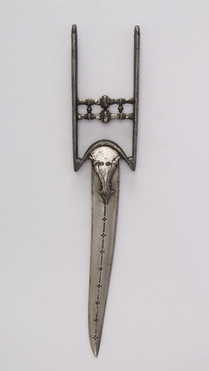 Dagger (Katar), Steel, silver, Indian 