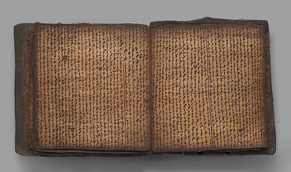 Pustaha (book of ritual knowledge), Toba Batak artist, Wood, bast, resin ink, fiber, Toba Batak people