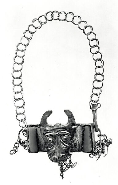 Arm Bands: Water Buffalo Motif, Fon artist, Silver, glass beads, Fon peoples