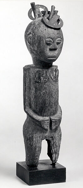 Figure: Female, Wood, iron, sacrificial materials, Fon peoples 