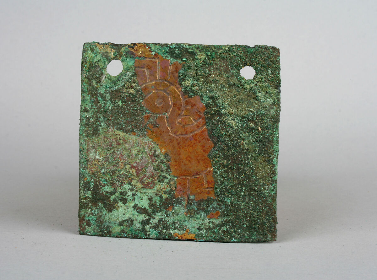 Bird Plaque Ornament, Copper, gilt, Vicús 