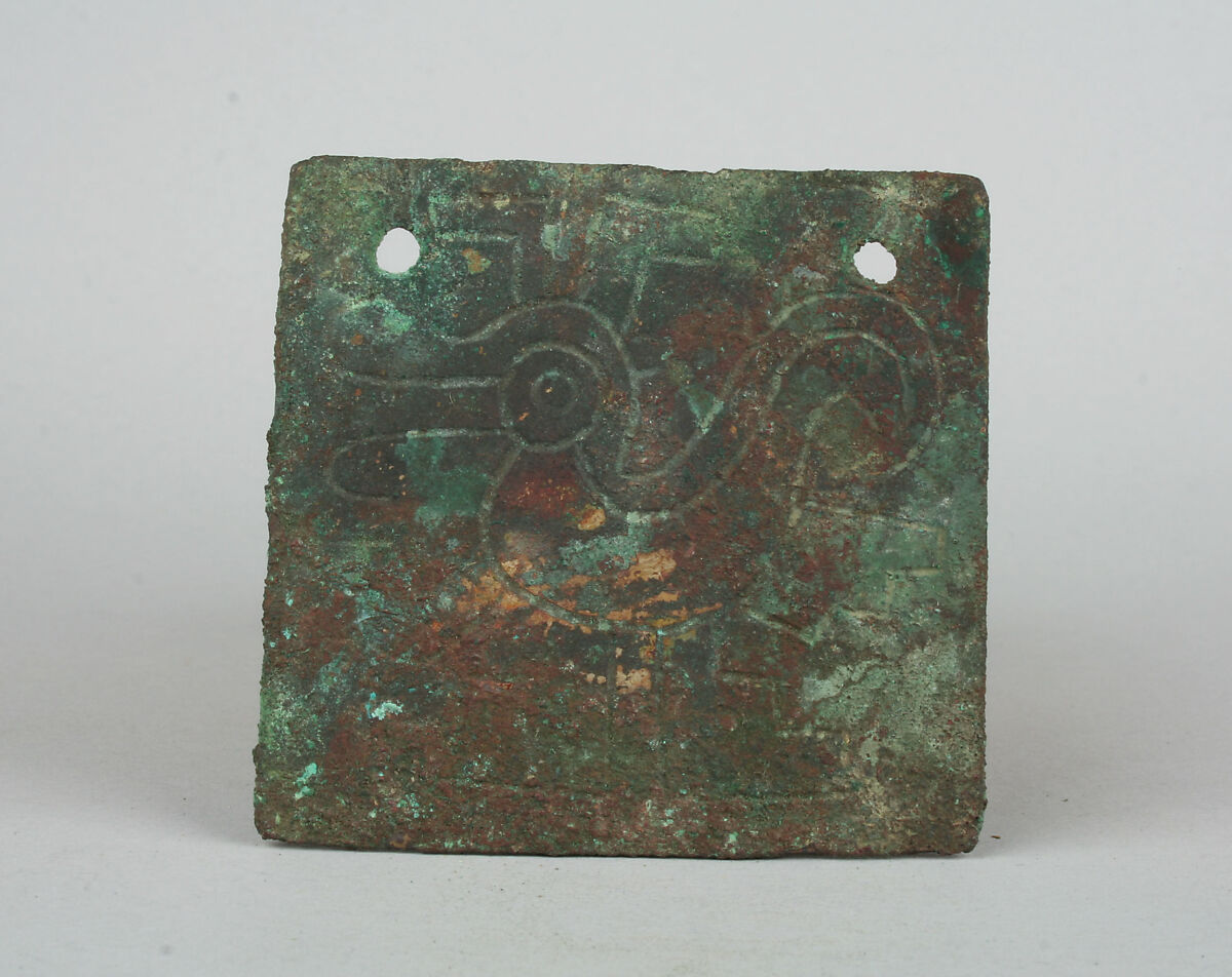 Bird Plaque Ornament, Copper, gilt, Vicús