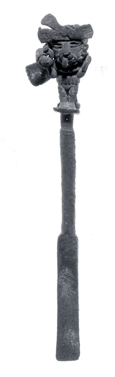 Knife with Masked Figure, Copper (cast), Moche 