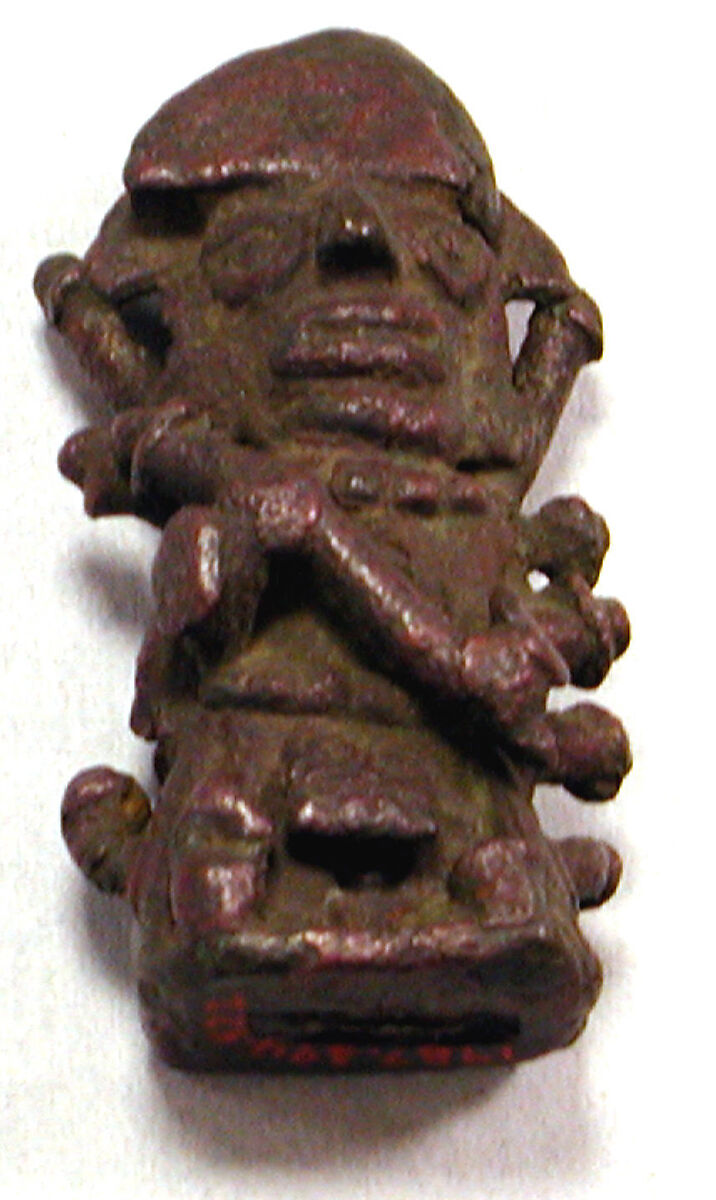 Knife Finial, Figure, Copper (cast), Moche 