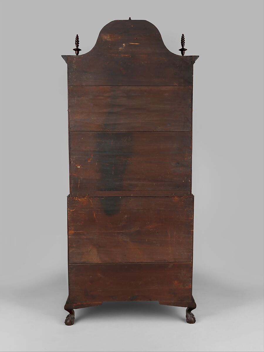 Desk and bookcase, Workshop of Nathaniel Gould (1734–1782), Mahogany, white pine; brass, American