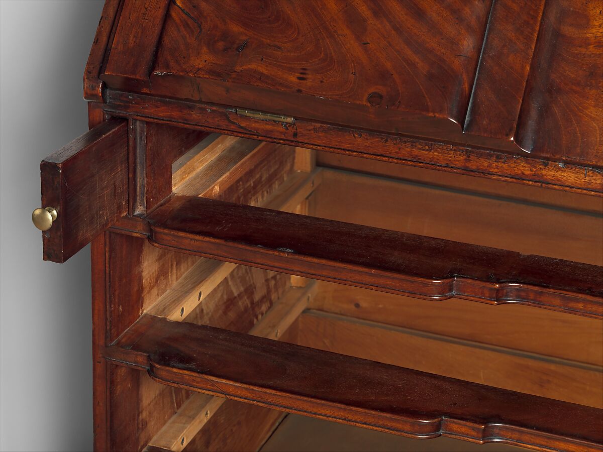 Desk and bookcase, Workshop of Nathaniel Gould (1734–1782), Mahogany, white pine; brass, American