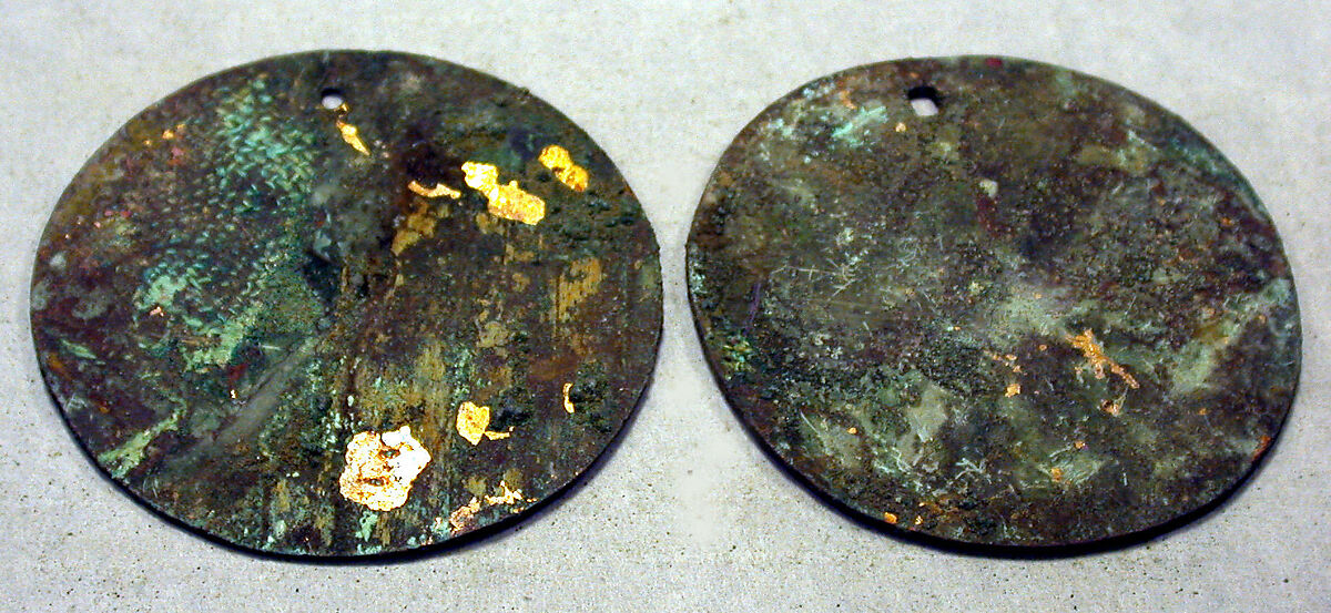 Round Plaque, Copper (hammered), gilt, Vicús