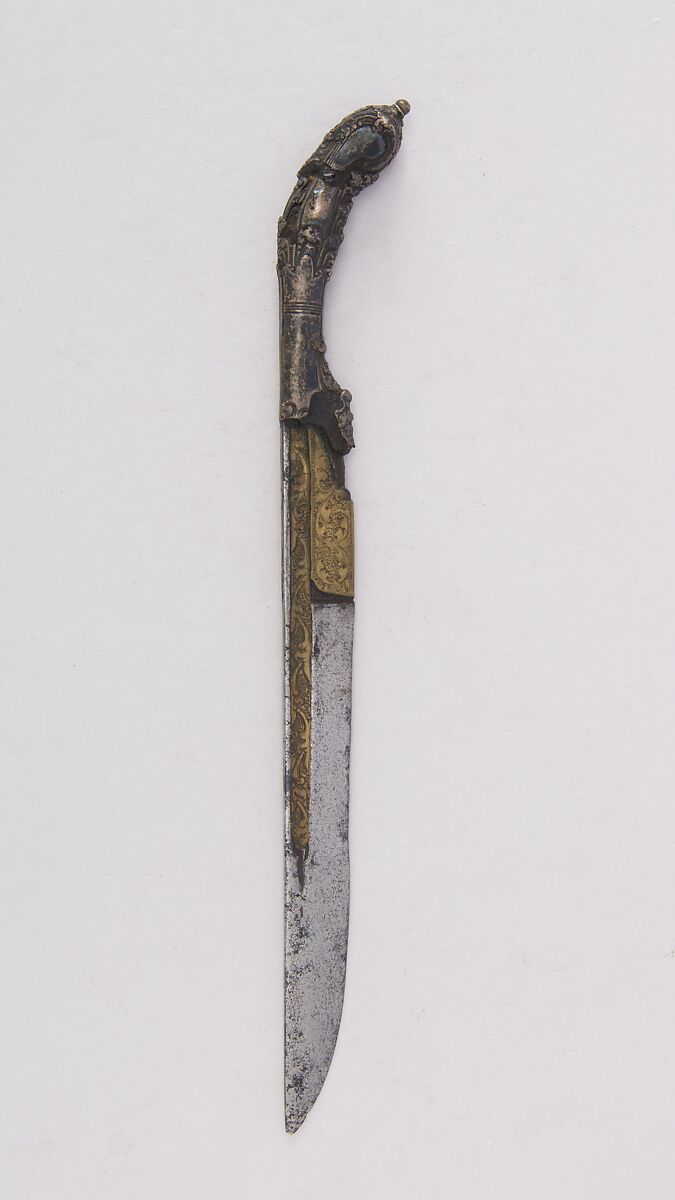 Knife (Piha Kaetta), Steel, brass, Sri Lankan
