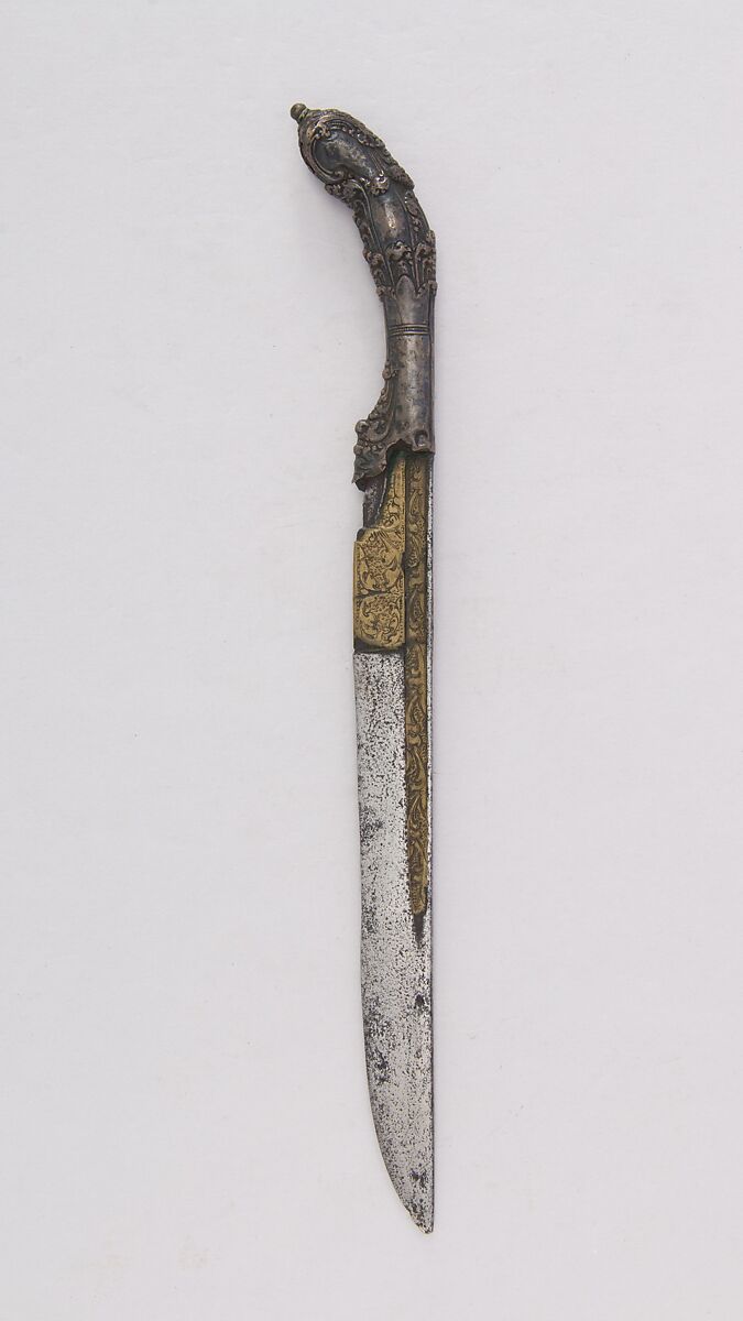 Knife (Piha Kaetta), Steel, brass, Sri Lankan 