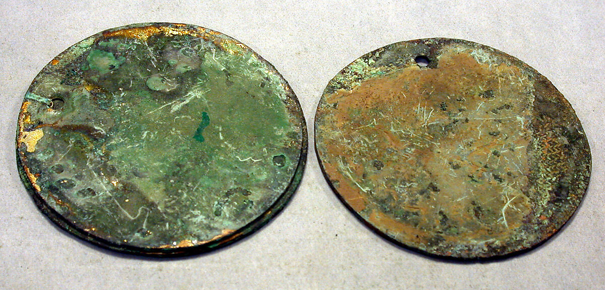 Round Plaque, Copper (hammered), gilt, Vicús