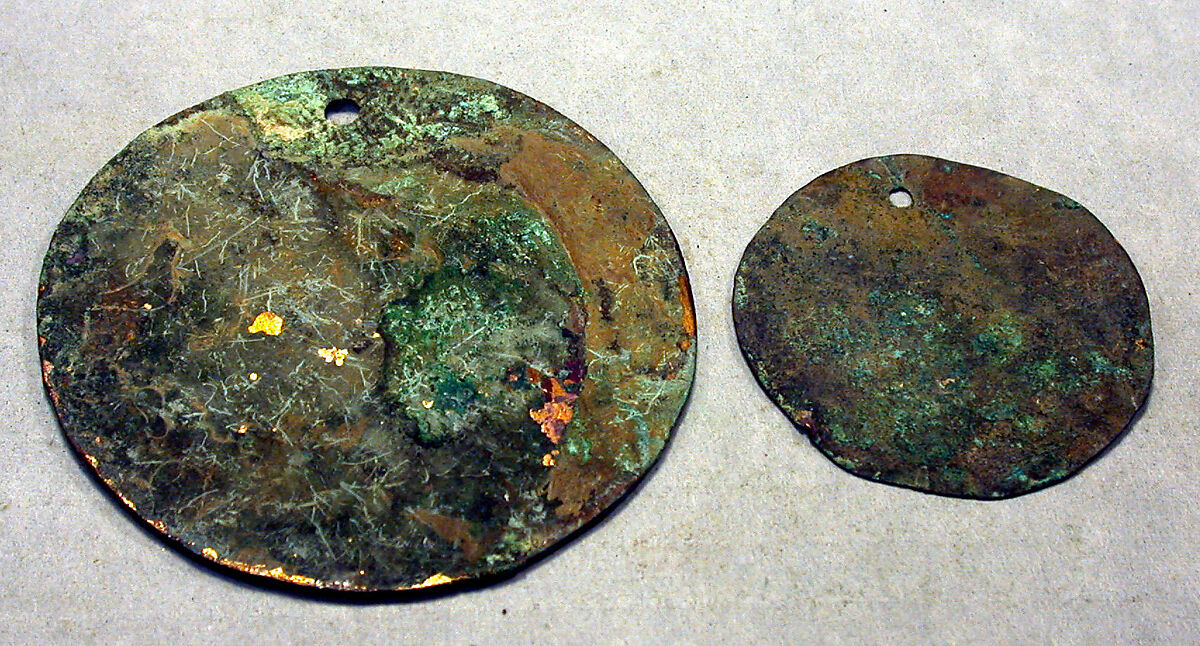 Round Plaque, Copper (hammered), gilt, Vicús