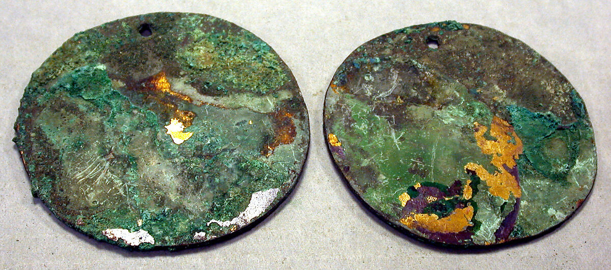 Round Plaque, Copper (hammered), gilt, Vicús