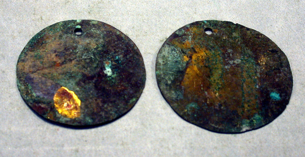 Round Plaque, Copper (hammered), gilt, Vicús