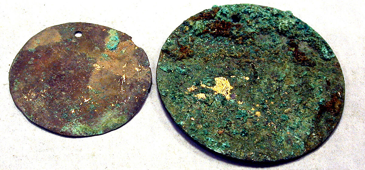 Round Plaque, Copper (hammered), gilt, Vicús