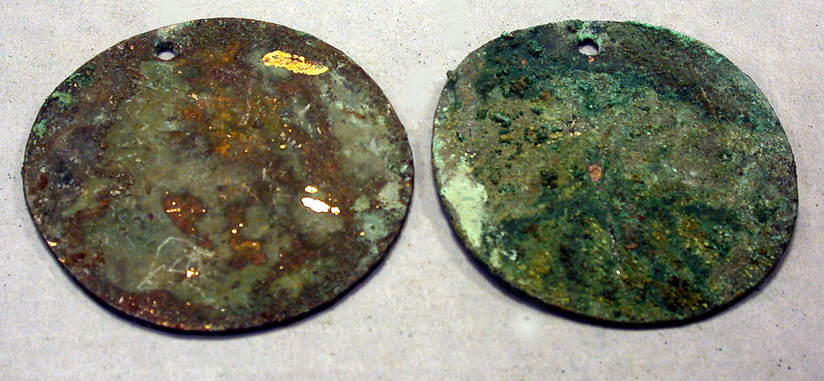 Round Plaque, Copper (hammered), gilt, Vicús