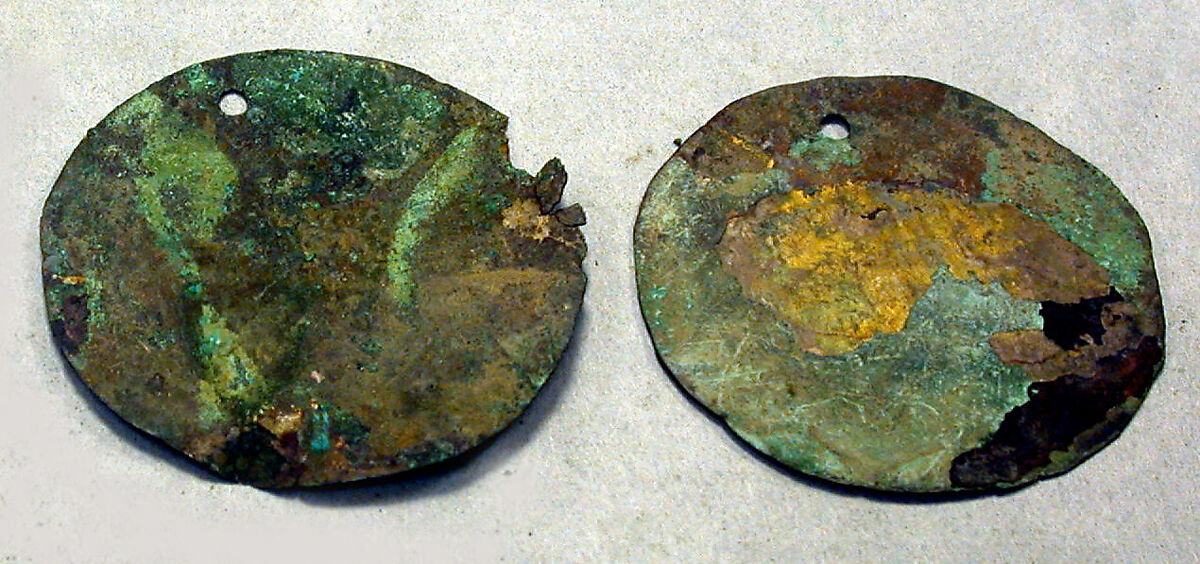 Round Plaque, Copper (hammered), gilt, Vicús