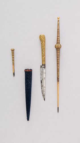 Knife (Piha Kaetta) with Stylus, Pricker, and Sheath
