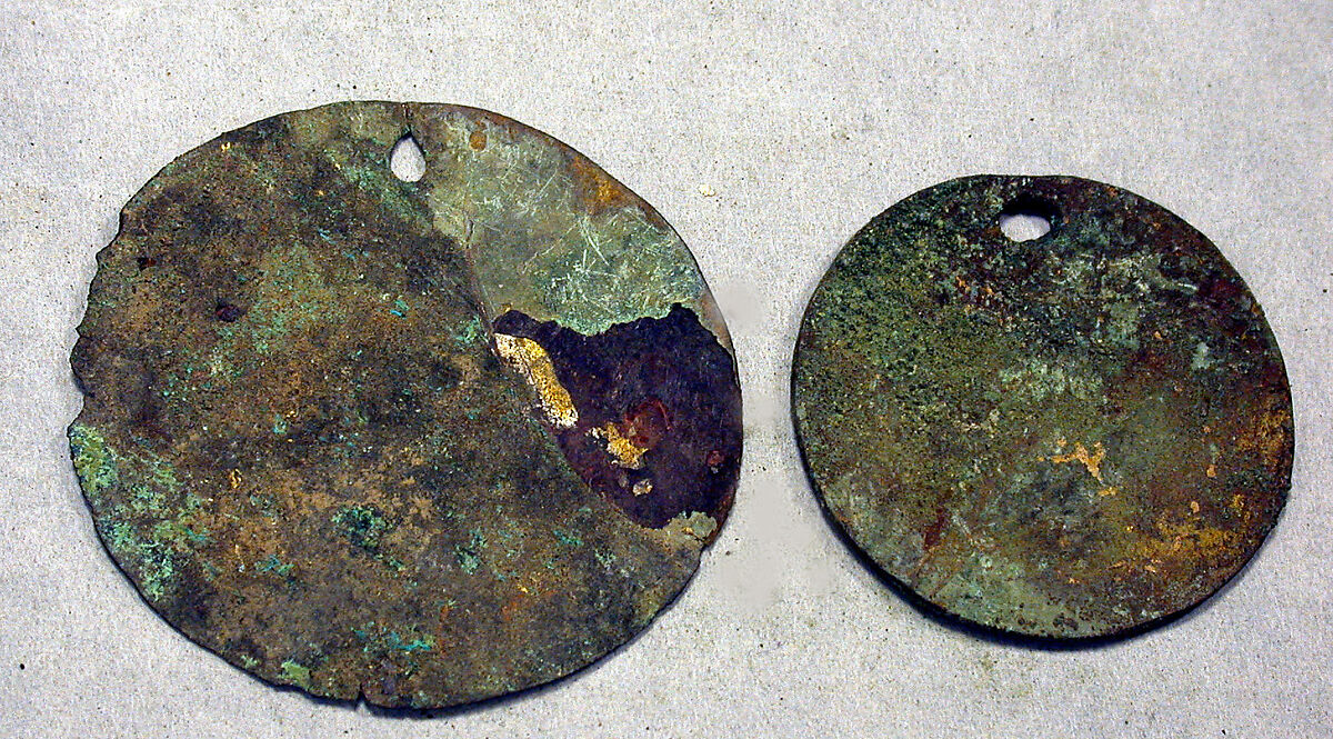 Round Plaque, Copper (hammered), gilt, Vicús