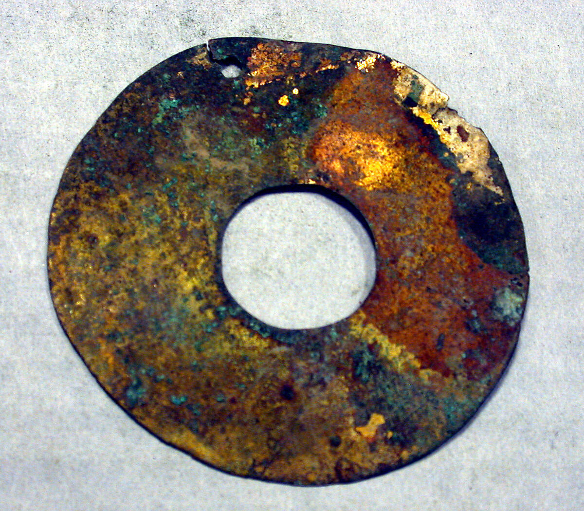 Round Plaque, Copper (hammered), gilt, Vicús
