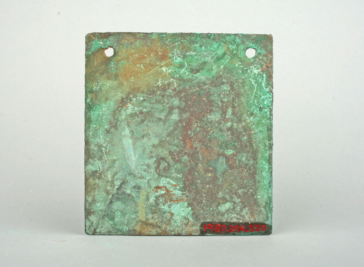 Square Plaque, Copper (hammered), gilt, Vicús