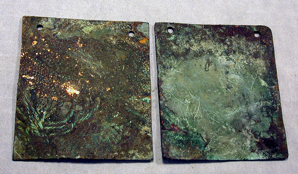 Square Plaque, Copper (hammered), gilt, Vicús
