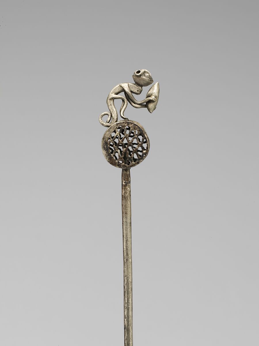 Pin, Silver (hammered), Chimú or Inca