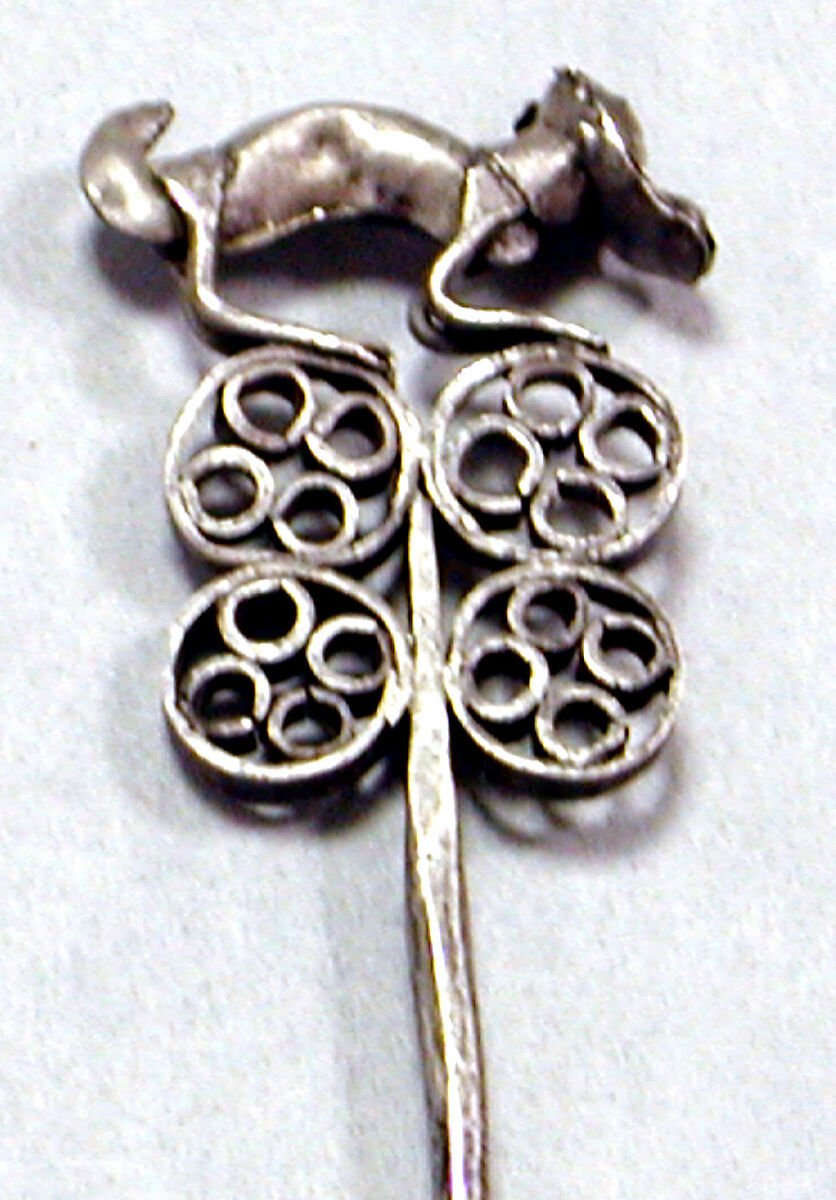 Pin, Silver (hammered), Chimú or Inca 