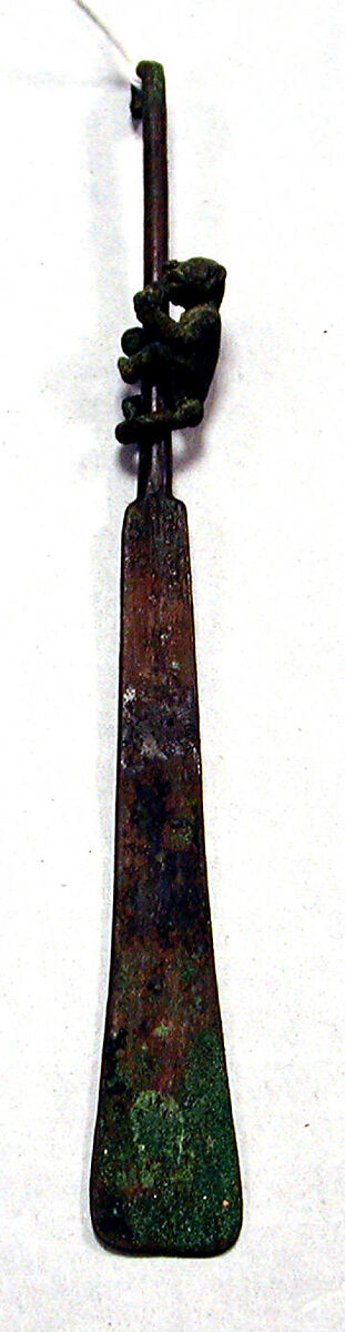 Copper Chisel with Monkey Head, Copper, Peruvian 