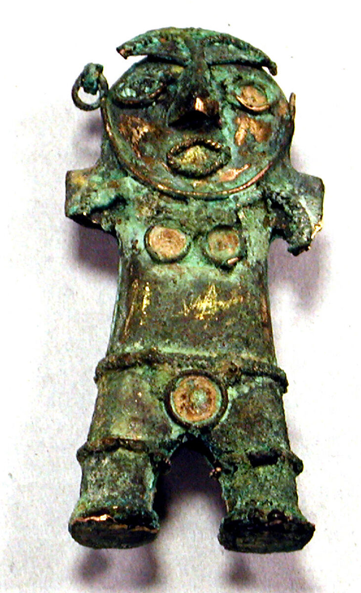Copper Figure, Copper (hammered), gilt, Peruvian 