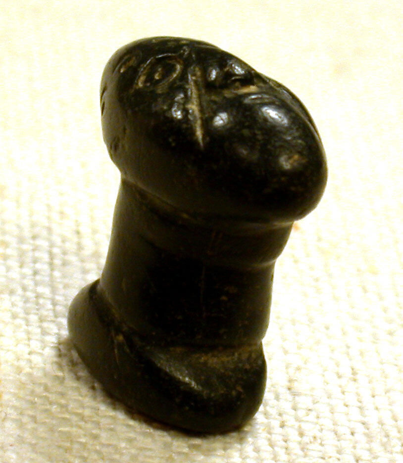 Elongated Stone Labret with Face, Stone, Peruvian