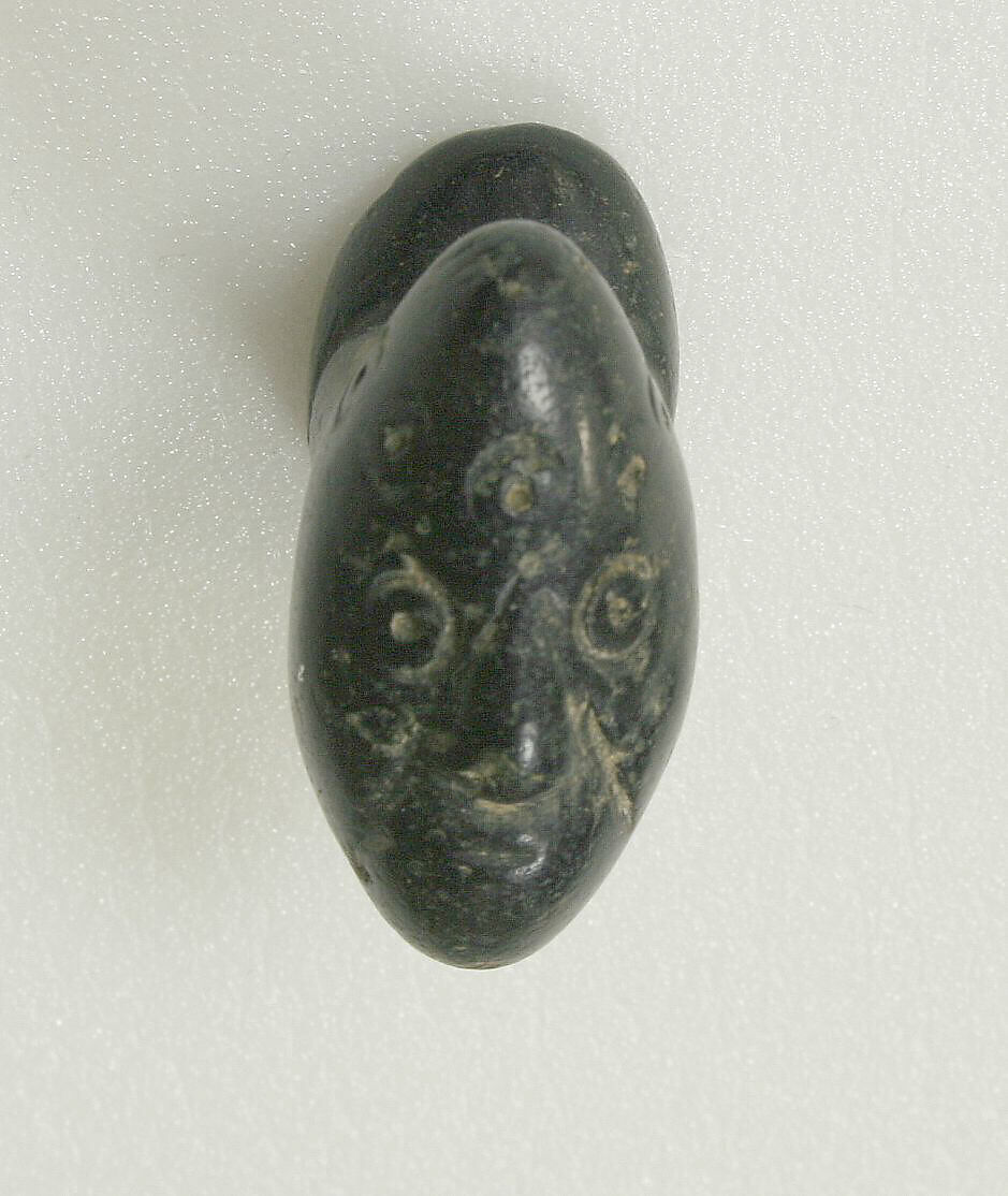 Elongated Stone Labret with Face, Stone, Peruvian 