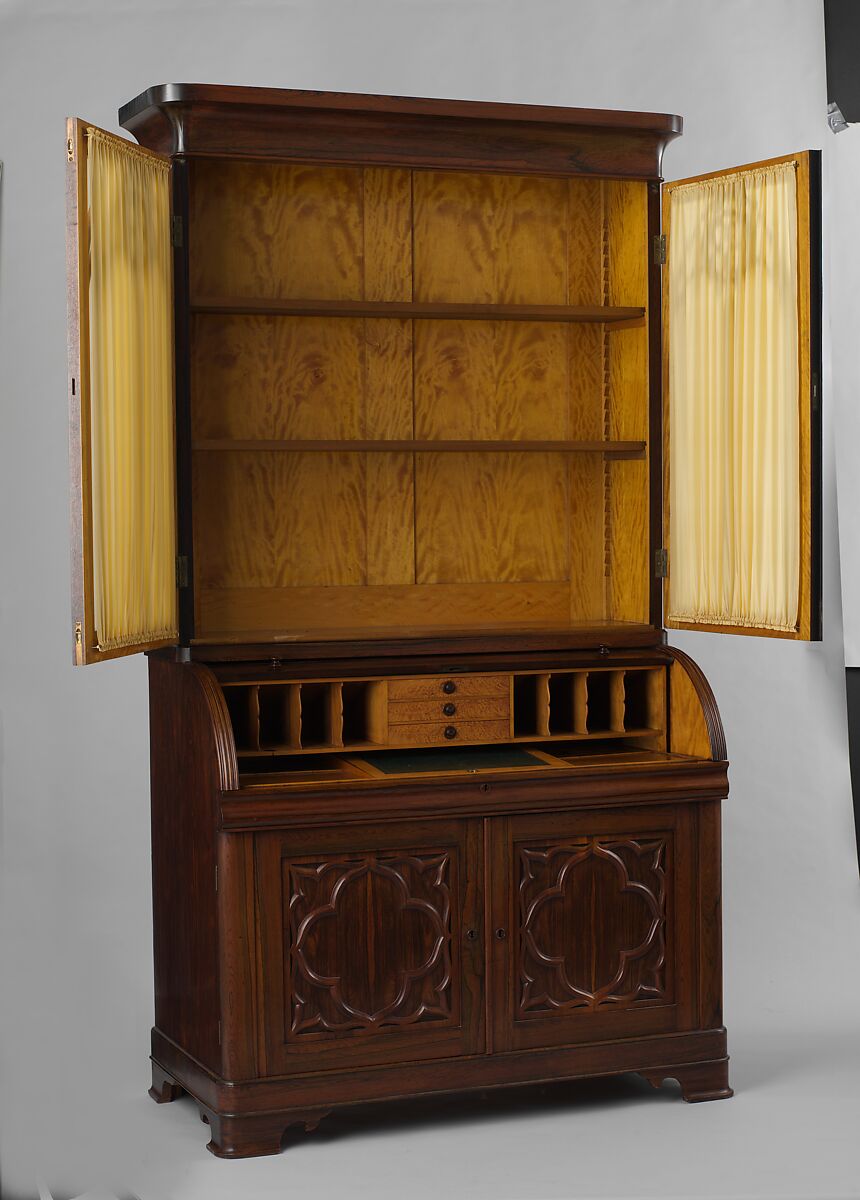 Secretary, John and Joseph W. Meeks (active ca. 1836–59), Rosewood, satinwood, poplar, pine, walnut, American
