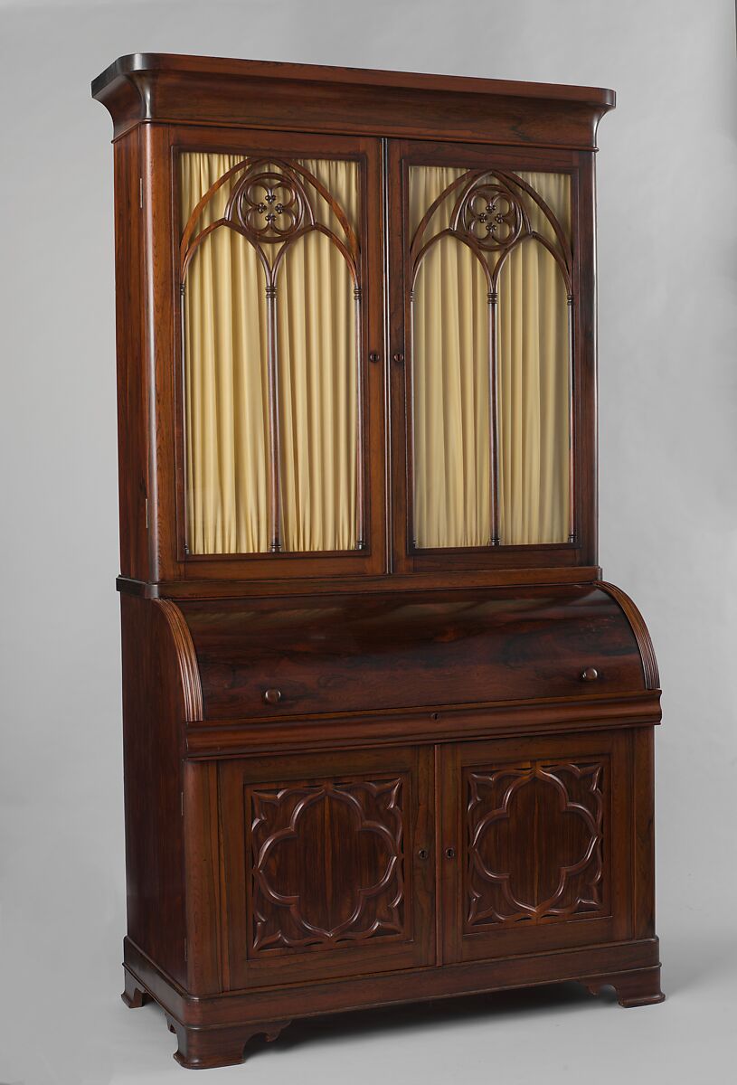 Secretary, John and Joseph W. Meeks (active ca. 1836–59), Rosewood, satinwood, poplar, pine, walnut, American 