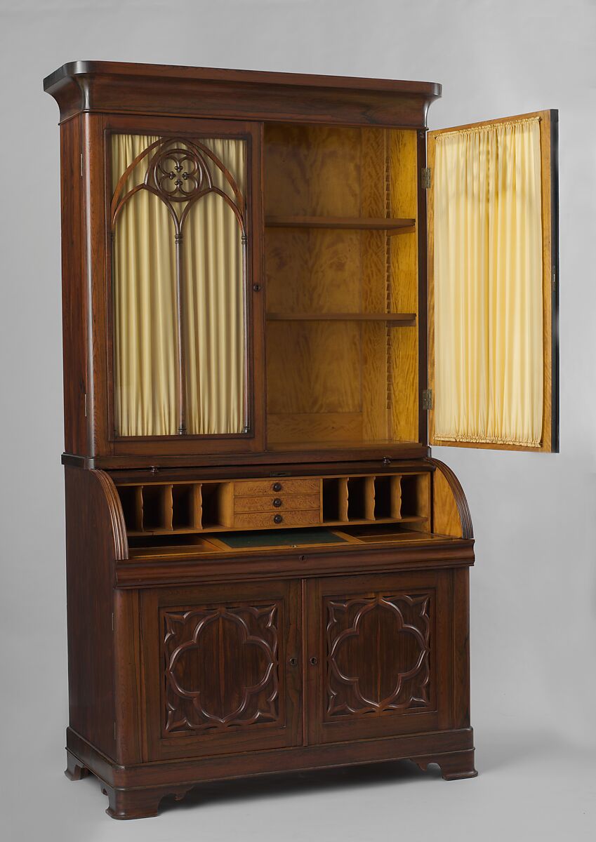 Secretary, John and Joseph W. Meeks (active ca. 1836–59), Rosewood, satinwood, poplar, pine, walnut, American