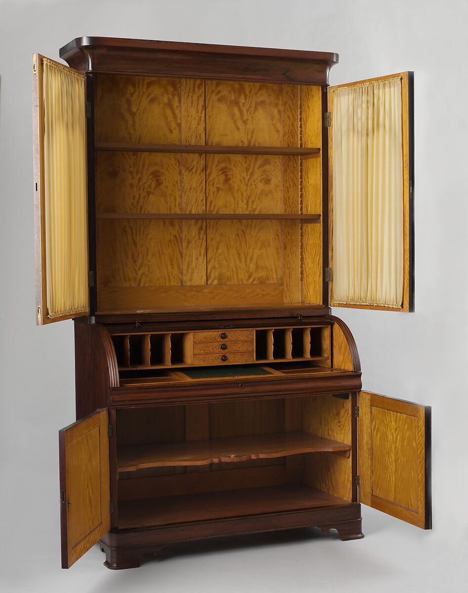 Secretary, John and Joseph W. Meeks (active ca. 1836–59), Rosewood, satinwood, poplar, pine, walnut, American