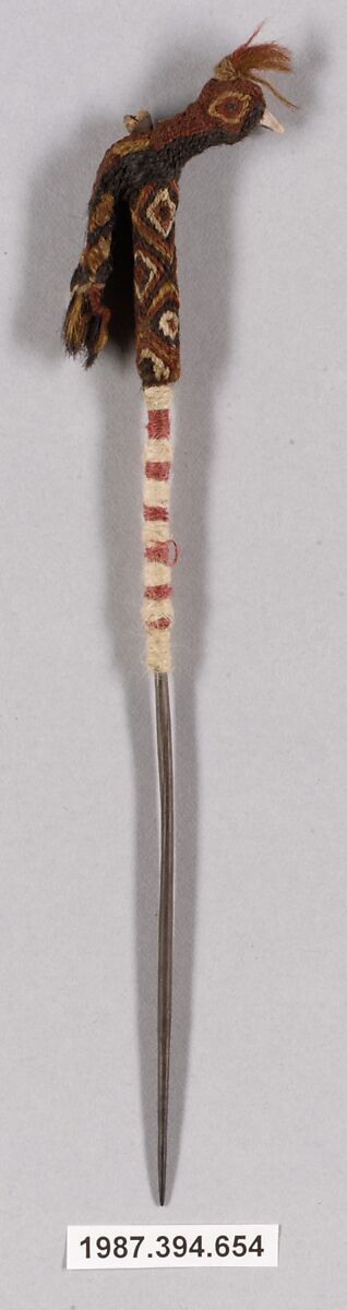 Headdress Ornament, Cotton, wood (thorn ?), Nasca 