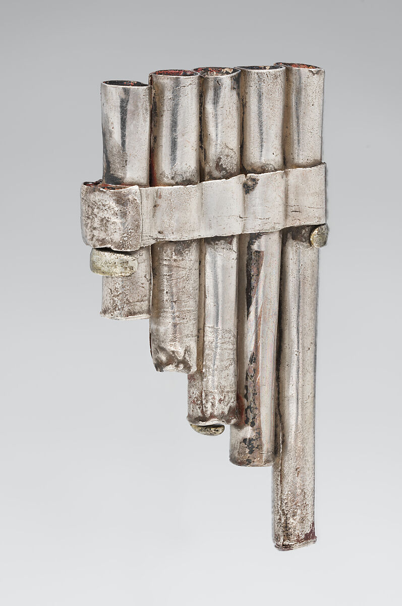 Miniature panpipe, Chimú or Chancay artist(s), Silver, Chimú or Chancay