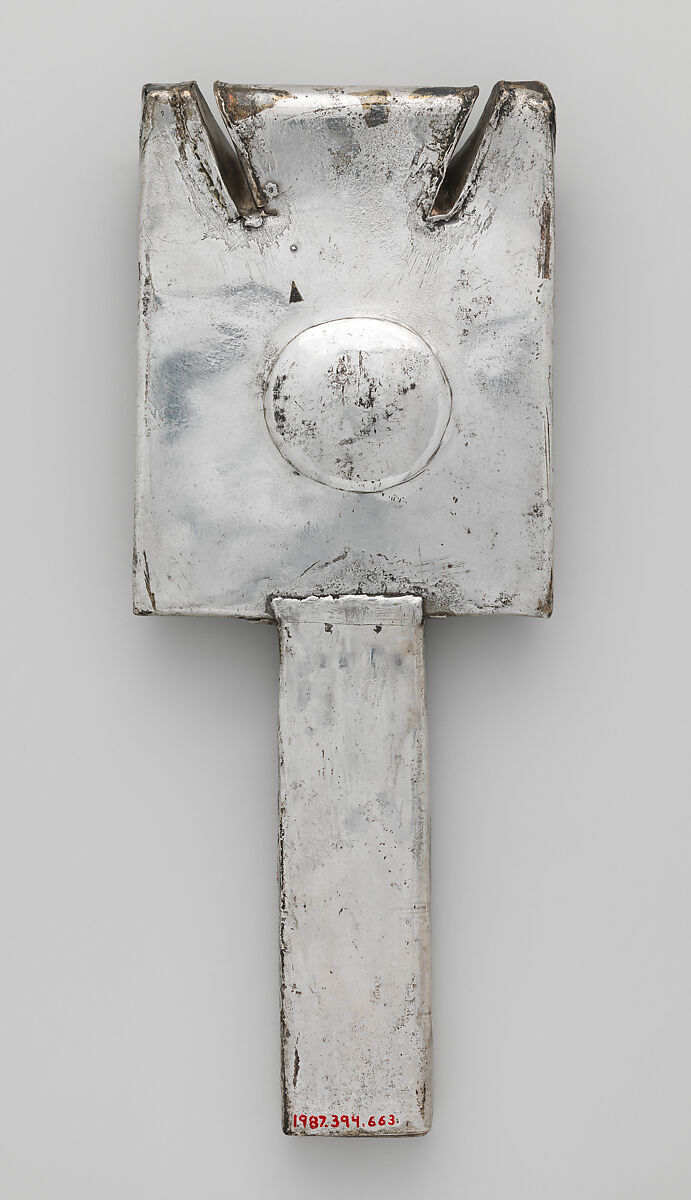 Miniature mirror, Chimú or Chancay artist(s), Silver, Chimú or Chancay