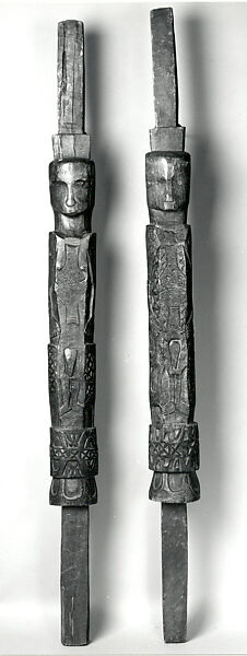 Pair of House Posts, Wood, Sumba Island 