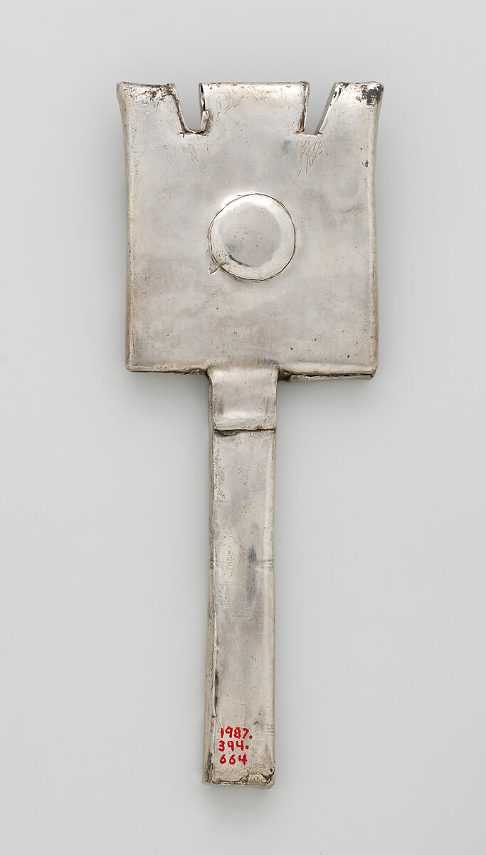 Mirror, Silver (hammered), Chimú or Chancay