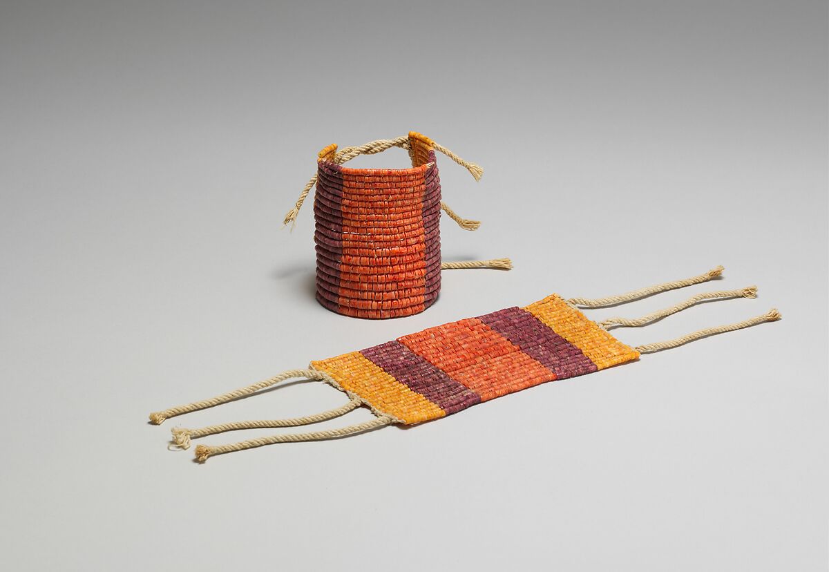 Beaded Wrist Ornament, Shell, cotton, Chimú or Chancay