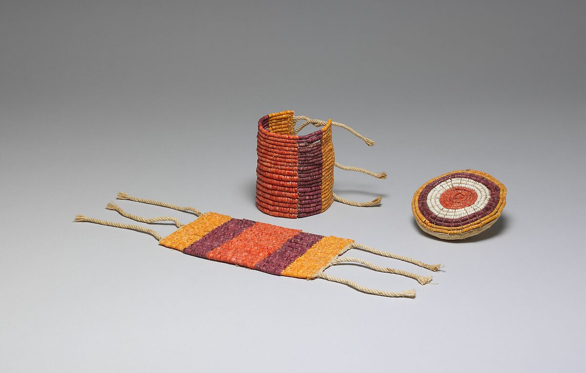 Beaded Wrist Ornament, Shell, cotton, Chimú or Chancay