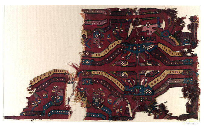 Woven Fragment, Camelid hair, cotton, Moche